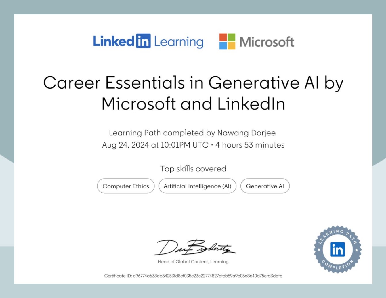 Career Essentials in Generative AI by Microsoft and LinkedIn